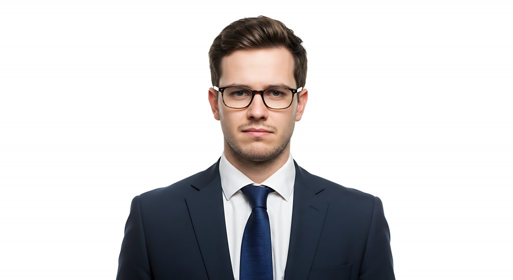 professional man in suit, studio portrait